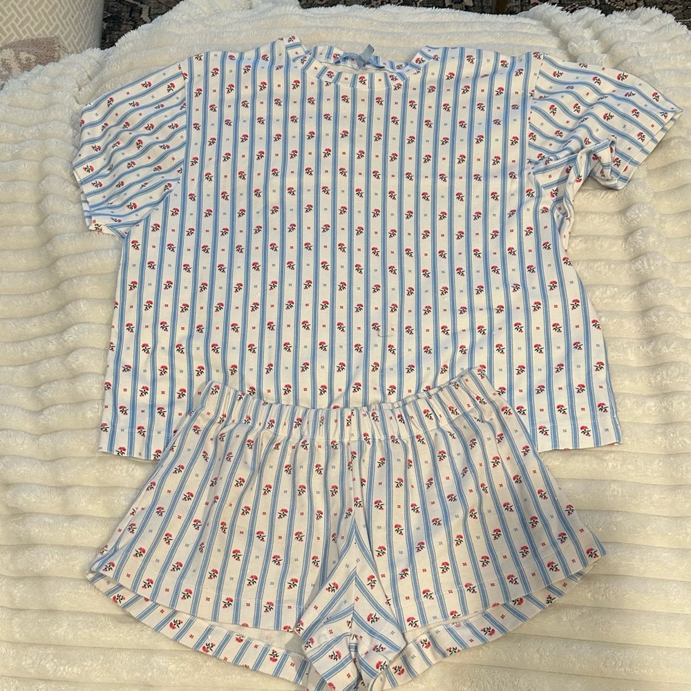 Hill House Floral Stripe Pajama Set